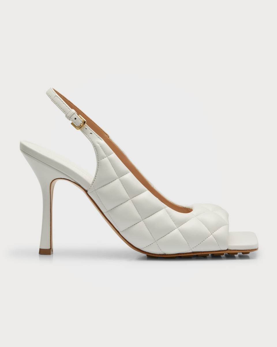 Padded Lambskin Slingback Sandals